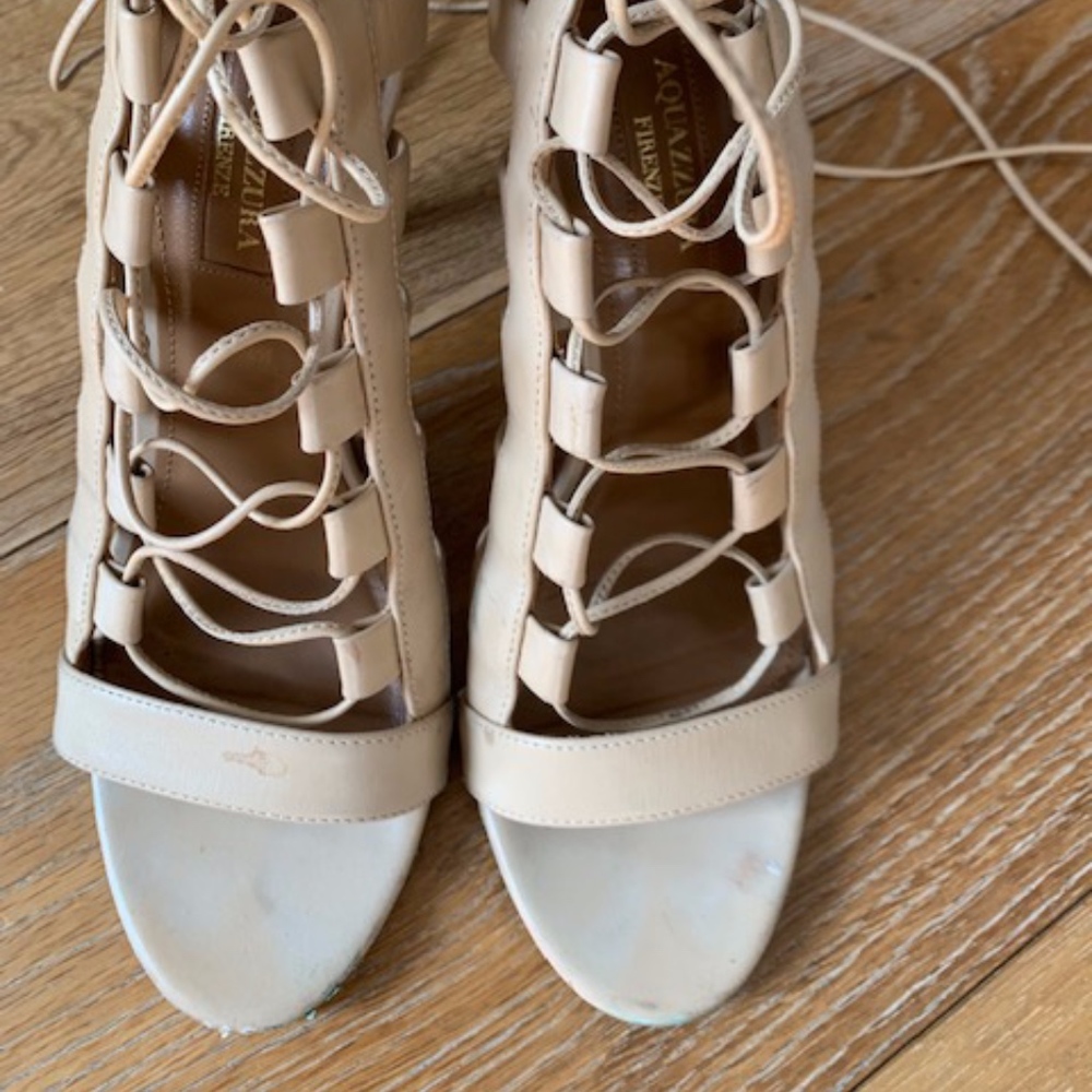 Aquazurra Amazon Sandals.  Color is Nude size 7